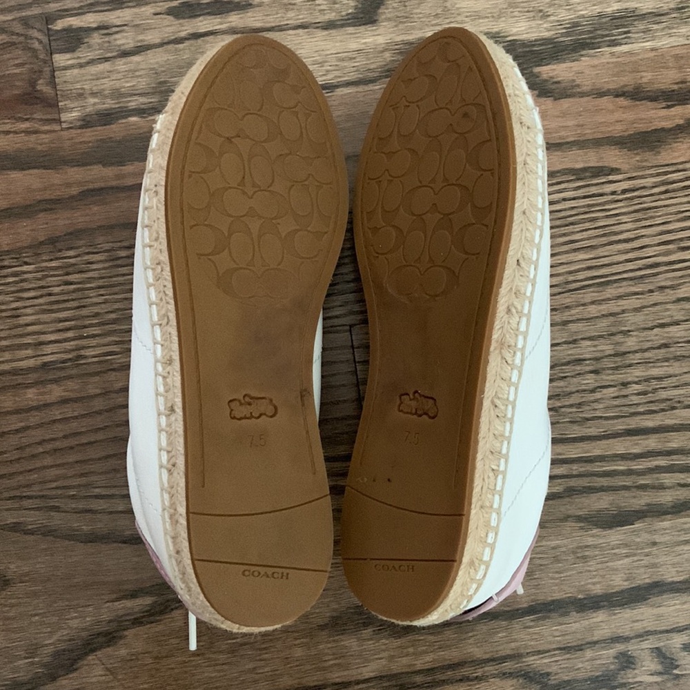 Coach C101 White Pink Espadrille Leather Sneaker - Picture 12 of 13